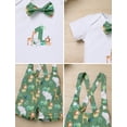 thumbnail image 6 of FYMNSI Toddler Boys Clothes Animal Print Romper Suspenders Shorts Set Baby Boy 2 Piece Outfit 12-18 Months, 6 of 7