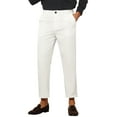thumbnail image 5 of Lars Amadeus Men's Casual Solid Color Flat Front Cropped Ankle-Length Dress Pants, 5 of 6