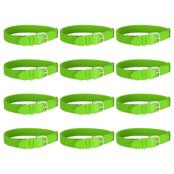 Cinturón de béisbol Uxcell de cuero PU, cinturón de uniforme de béisbol elástico ajustable para adultos en verde fluorescente