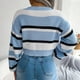 thumbnail image 4 of Gibobby Suéteres para mujer, Suéter corto de manga larga con cuello alto y hombros caídos para mujer(Azul,Talla única), 4 of 5