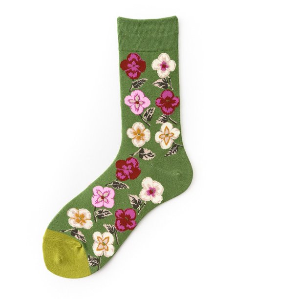 Cool Floral cotton hip hop crew ladies socks funny street happy female socks women autumn winter Couple socks for womenOne Size He Qiyong unisex