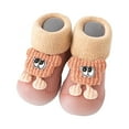 thumbnail image 1 of 2 Years Baby Toddler Shoes Soft Bottom Autumn And Winter Non-slip Baby Children Plus Velvet Thick Warm Floor Socks Shoes Pink, 1 of 5