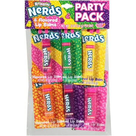 Rainbow Nerds Flavored Lip Balms, 012 oz, 6 count