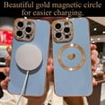 thumbnail image 5 of for iPhone 13 Pro Case Compatible with MagSafe, Luxury Love Heart Soft Phone Case, Full Camera Lens Protection Magnetic Case for iPhone 13 Pro for Women Girls (6.1") - Light Blue, 5 of 12