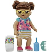 Baby Alive Step ‘N Giggle Baby Brown Hair Doll with Light-Up Shoes, Responds with 25+ Sounds & Phrases, Drinks & Wets, Toy for Kids Ages 3 Years Old & Up
