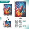 thumbnail image 2 of Extra Large Picnic Beach Blanket Waterproof Sand Proof Portable Outdoor Mat American Flag and Football 60x80, 2 of 9