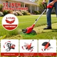 thumbnail image 5 of CATGOOD 4AH String Trimmer and Lawn Edger 2 in 1, 12" Cordless Weed Eater with Auto Line Feed, Weed Trimmer with 2 Batteries, Red, 5 of 11
