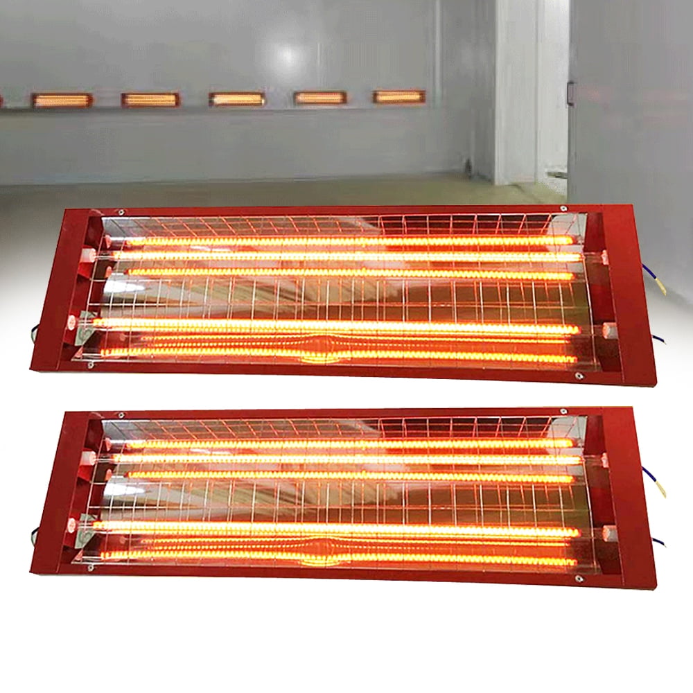 Aiqidi 2pcs Infrared Paint Curing Lamp 110V Spray Baking Booth Infrared Light Heater Set Car Bodywork Repair Paint Dryer