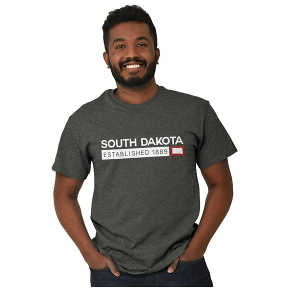 South Dakota Map Shape Established Men's Graphic T Shirt Tees Brisco Brands X