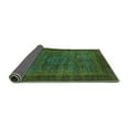 thumbnail image 2 of Ahgly Company Indoor Round Abstract Turquoise Blue Modern Area Rugs, 5' Round, 2 of 4