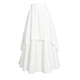 thumbnail image 2 of Vynhevius Women's Irregular Layered Maxi Skirt Solid Elastic Waist Vintage Medieval Casual Long A Line Skirts, 2 of 6