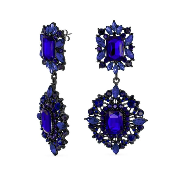 Bling Jewelry Womens Crystal Art Deco Vintage Gatsby Gemstone Dangle Earrings
