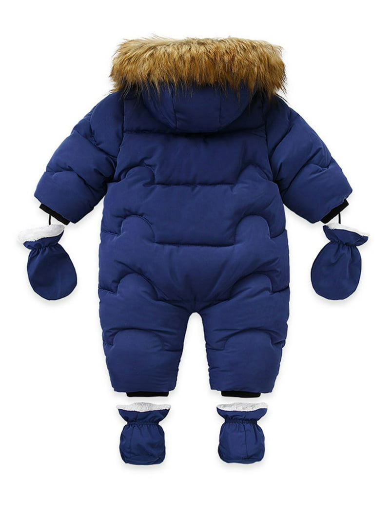 Qtinghua Infant Baby Boy Girl Snowsuit Romper Hoodies Outwear