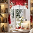 thumbnail image 3 of Merry Christmas Valances for Windows, 54 x 18in, Cute Cartoon Xmas Elk Winter Snowflake Red Rod Pocket Kitchen Valance Curtain Light Filtering Window Treatments for Living Room Bedroom, 1 Panel, 3 of 7