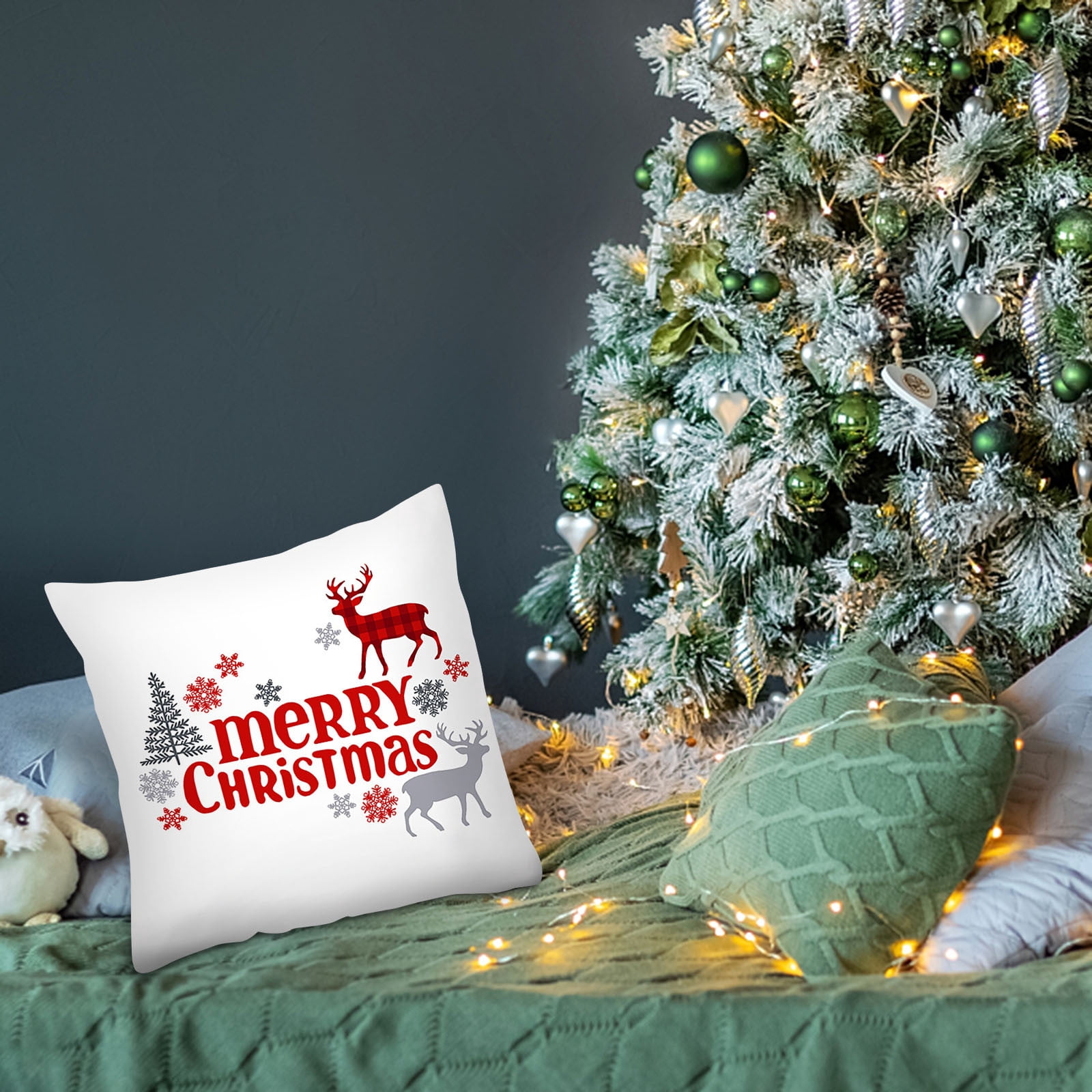 Color Christmas Tree Lights Christmas Pillowcase Faceless Doll