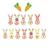 Lovehome Banners Colorful Bunny White Bunny Rabbit Carrot Pattern Various Types Easter