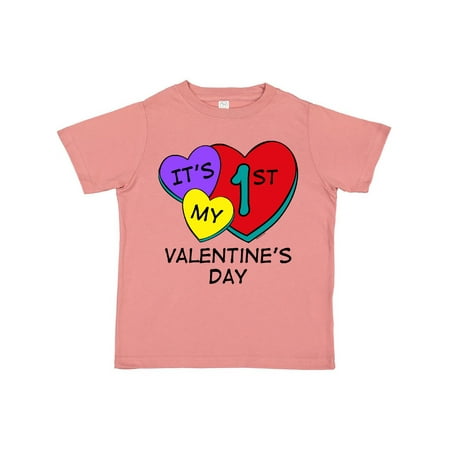 

Inktastic 1st Valentine s Day Hearts Gift Toddler Boy or Toddler Girl T-Shirt
