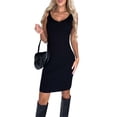 thumbnail image 4 of LilyLLL Womens Ribbed Knit Dress Casual Long Sleeve Tops Tank Dress Outfit Set, 4 of 4