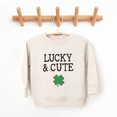 thumbnail image 2 of Bump and Beyond Designs St. Patrick's Day Shirt for Girls and Boys, Glitter Shamrock Lucky and Cute Sweatshirt (Natural 3T), 2 of 4
