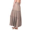 thumbnail image 4 of Zenana Women & Plus Boho Elastic Drawstring Waist Tiered Ruffle A-Line Woven Maxi Skirt, 4 of 4