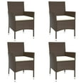 thumbnail image 2 of vidaXL 5 Piece Garden Bistro Set with Cushions Brown Poly Rattan, 2 of 5