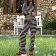thumbnail image 5 of CHUMUD Two Piece Sets for Women Pants Set Summer Vacation Outfits Long Sleeve Button Tops Trousers Lounge Matching Sets Striped Fashion Clothes Casual Going Out, 5 of 6