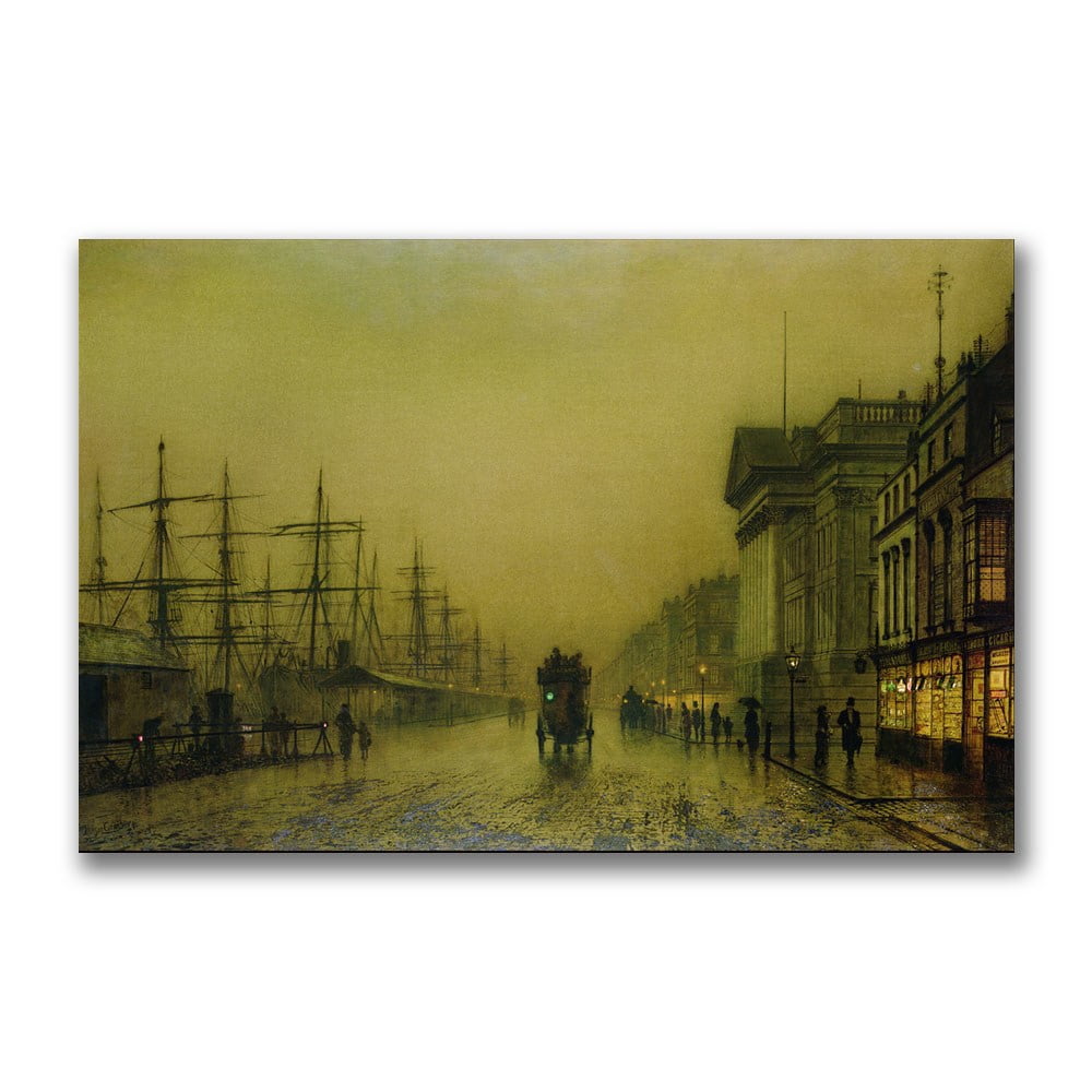 Trademark Fine Art "Liverpool Docks Custom House" Canvas Wall Art by John Atkinson Grimshaw