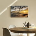 thumbnail image 2 of Beach Canvas Wall Art Bathroom: Seascape Coastal Picture Ocean Sunset Scene Print Tropical Seaside Painting Sea Seashore Artwork for Living Room Bedroom Decorations 20 x 16 Inches, 2 of 6