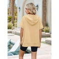 thumbnail image 2 of Women'S Loose Zip Hooded T-Shirt  Yellow XXL, 2 of 7