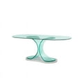 thumbnail image 2 of Global Furniture USA D1713DT Bent Glass Oval Dining Table, Clear, 2 of 7
