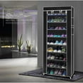 thumbnail image 4 of GoDecor 10 Tiers 9 Lattices Shoe Rack Shelf Storage Closet Organizer Cabinet Black, 4 of 6