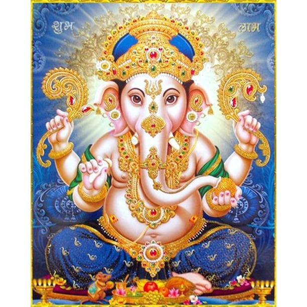 Bordado completo estampado cabeza de elefante figura DIY 11CT Kit de punto de cruz de algodón