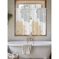 thumbnail image 7 of Tier Curtains 45 Inches Long, Boho Gray Beige Floral Window Treatment Curtain Drapes, Retro Abstract Art Flowers Window Half Privacy Curtains for Bedroom Bathroom, 42"x45", 2 Panels, 7 of 7