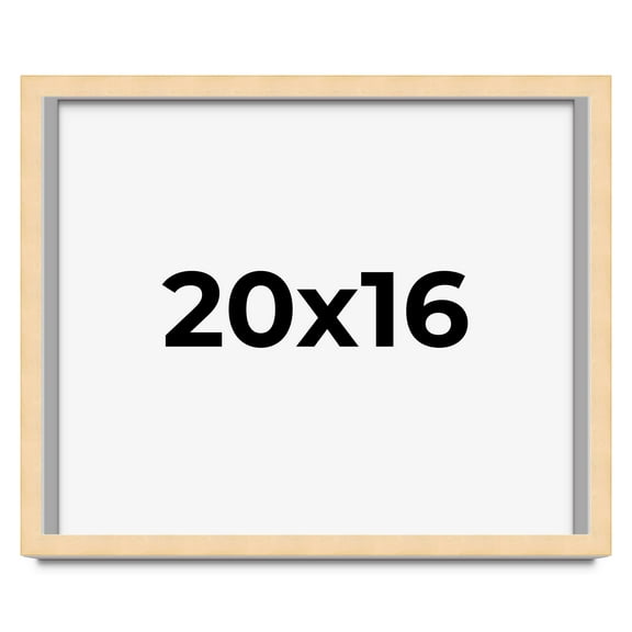 20x16 Frame Natural Wood Picture Frame | 0.75 Inch Moulding Width | with UV Acrylic Plexiglass,