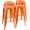 Orange, variant on Favory 30 Inches Metal Bar Stools Industrial Barstools Stackable High Backless Stools Vintage Indoor Outdoor Stackable Kitchen Stools Set of 4 (Yellow)