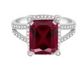 thumbnail image 2 of Sterling Silver with Ruby and Natural White Topaz Halo Ring, 2 of 3