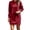 Wine, variant on Squevariel Long Sleeve Sweatshirt Dress for Women Crew Neck Solid Color Casual Dress Mini Dress