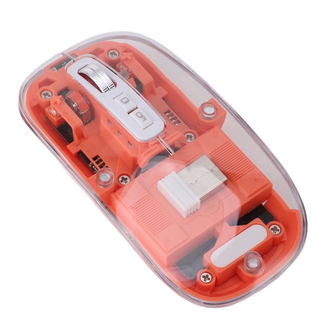 Ratón Transparente, 2,4G BT1 BT2 Tri Modo USB Recargable Inalámbrico Ratón Con Receptor USB Para Ordenador Portátil