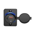 thumbnail image 1 of 12V Power Adapter Dual USB Car Charger Car Cigarette Lighter Socket For Marine Motorcycle Boat RV Modification Charger ,Variety of Features, 1 of 6