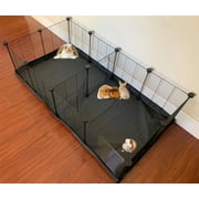 48" Extra Large Guinea Pig Dwarf Rabbit Habitat Yard Hamster Turtle Critters Cage Center Divider with Door Mouse Mice Bunny Enclosure with Waterproof Bottom Canvas