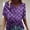 Purple, variant on Women's V-Neck Scale Print T-Shirt, Digital Graphic Loose Short Sleeve Top, Summer Sea Theme Fashion Tee, Breathable Lightweight Beach Party for Ladies, Multicolor, S-3XL