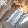 thumbnail image 5 of Vintage Door Mat Medieval Bohemian Blue Geometric Stripe Non Slip Absorbent Entrance Mat Washable Low Profile Indoor Doormat for Front Door Entryway Entry 18"x30", 5 of 9