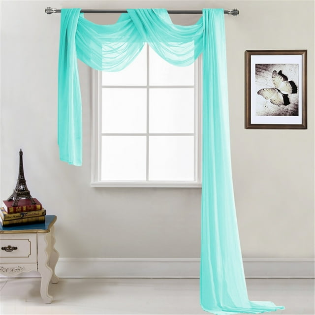 Hearthoom Voile Window Scarf Multifunction Decorative Curtain Multicolor Event Dress Up Panel Sheer Drape for Home Enhancements Scarf Valance Decor