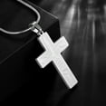 thumbnail image 3 of Jewmon Mens Cross Necklace Stainless Steel Blessing On Your Confirmation Necklace Anniversary Gifts for Boyfriend, 3 of 7
