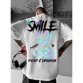 thumbnail image 3 of Manfinity Dauomo Men's Letter & Cartoon Print Casual Versatile Daily Wear Short Sleeve T-Shirt, 3 of 5