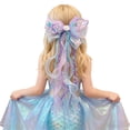 thumbnail image 2 of Wuxian Toddler Girls Ribbon Headband Colorful Cute Bow Hair Clips Princess Hair Barrettes Sparkly Pearl Sequins Clips Hair Accessories Hairpins Party Wedding Birthday Headwear,Light Purple,3-16 Years, 2 of 6