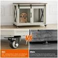 thumbnail image 4 of Kojooin Dog Crate Furniture with Flip Top, 37" Dog Cage Furniture with Sliding Barn Door, Wheels and Removable Divider, Furniture Style Dog Crate Table, Indoor Dog Kennel for Large Dogs, 4 of 9