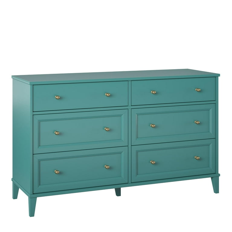 Ameriwood Home Monticello Wide 6-Drawer Dresser, Emerald Green - Walmart.com