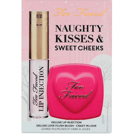 Too Faced Naughty Kisses & Sweet Cheeks 2-Piece Set with Lip Injection & Blush in Crazy in (Best For Lip Injections)