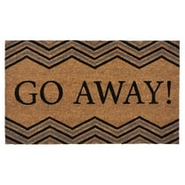 PowerSellerUSA Decorative Printed Entrance Outdoor/Indoor Door Mat, Eco-Friendly 100% Natural Coconut Husk Fibers, 15mm Thick & Durable for Superior Longevity, 18" W X 30" L, Rectangle, Go Away